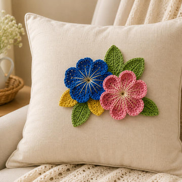 Tunisian Crochet Flower PDF Pattern | Crochet Appliqué with Video Tutorial