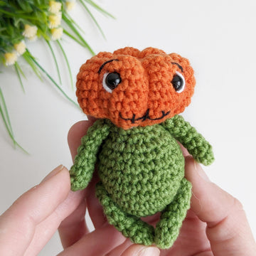 Crochet pumpkin man pattern, amigurumi doll halloween decor, easy crochet pattern