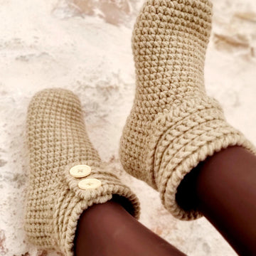 Cozy crochet slipper socks for adults and kids pattern S4