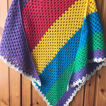Colour Block Granny Scarf