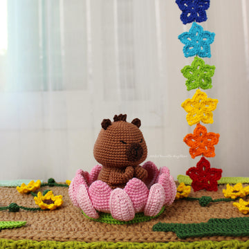 Zenbara - The Lotus Capybara - Digital PDF Crochet Pattern