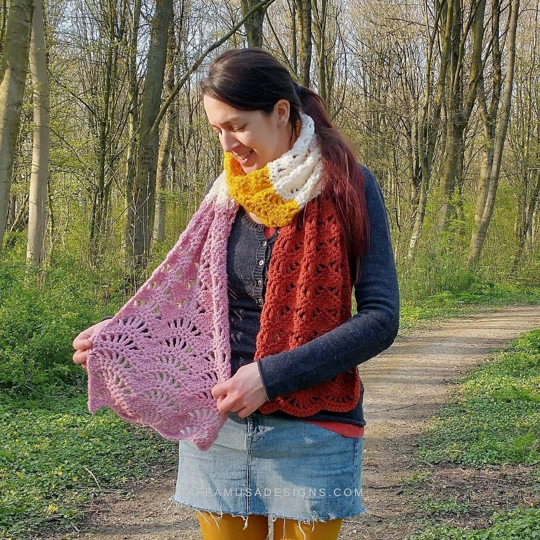 Feather and Fan Scarf