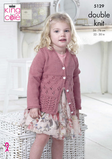 Long & Short Sleeved Cardigans in King Cole Cottonsoft DK - 5129pdf - Downloadable PDF