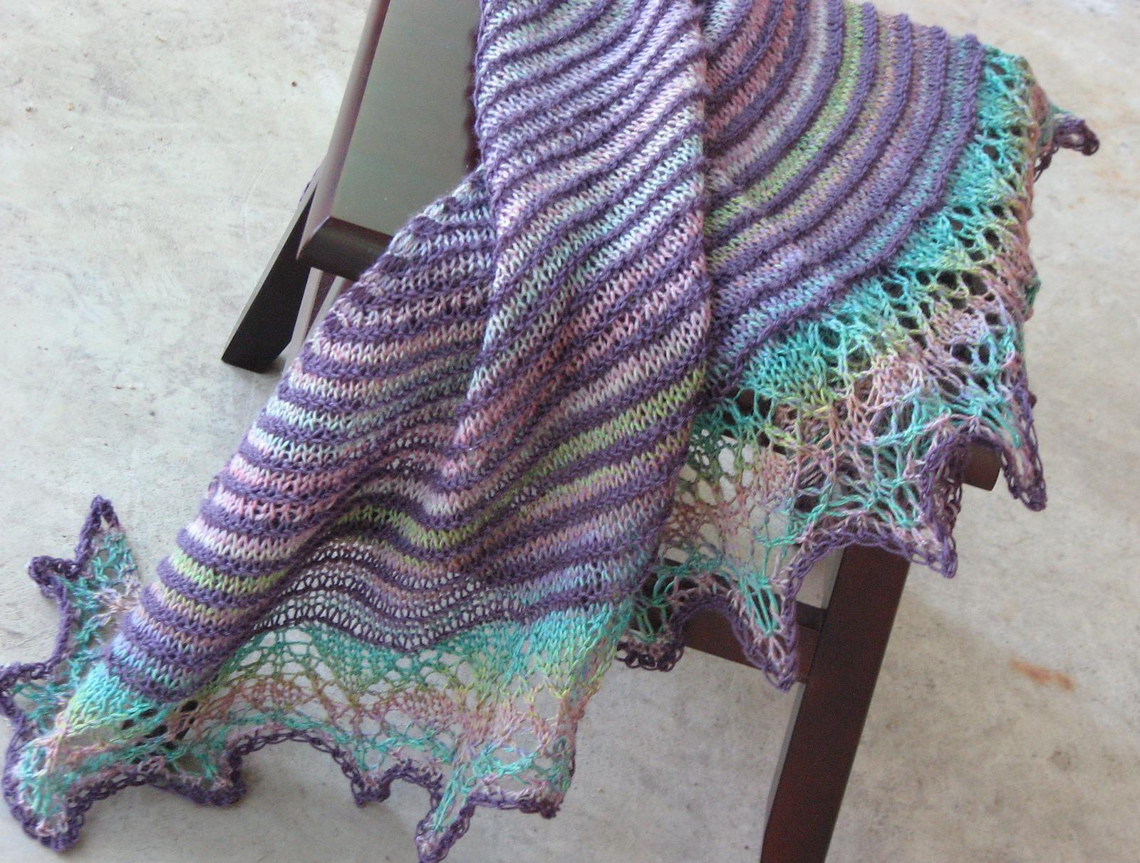Two Color Crescent Shawl