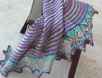 Two Color Crescent Shawl