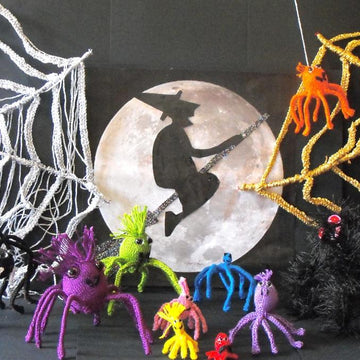 FREE Halloween Spider Family knitting pattern