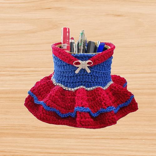 A Crochet Dress Stationery Holder