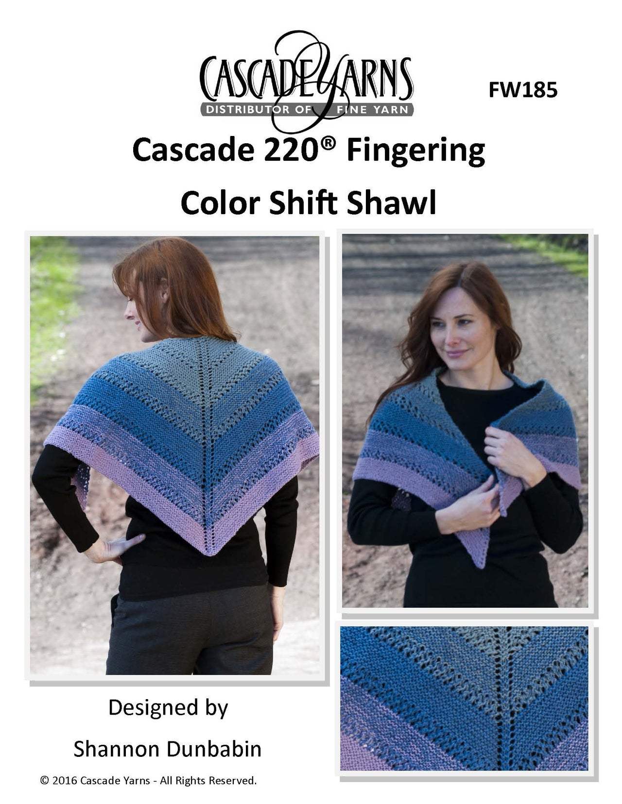 Color Shift Shawl in Cascade 220® Fingering - FW185 - Downloadable PDF