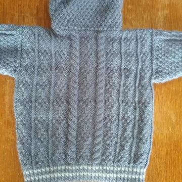 Moss and cable baby hoodie
