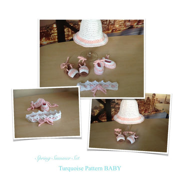 Summer Baby Bootie & Sandal & Crown & Hat Set N 207