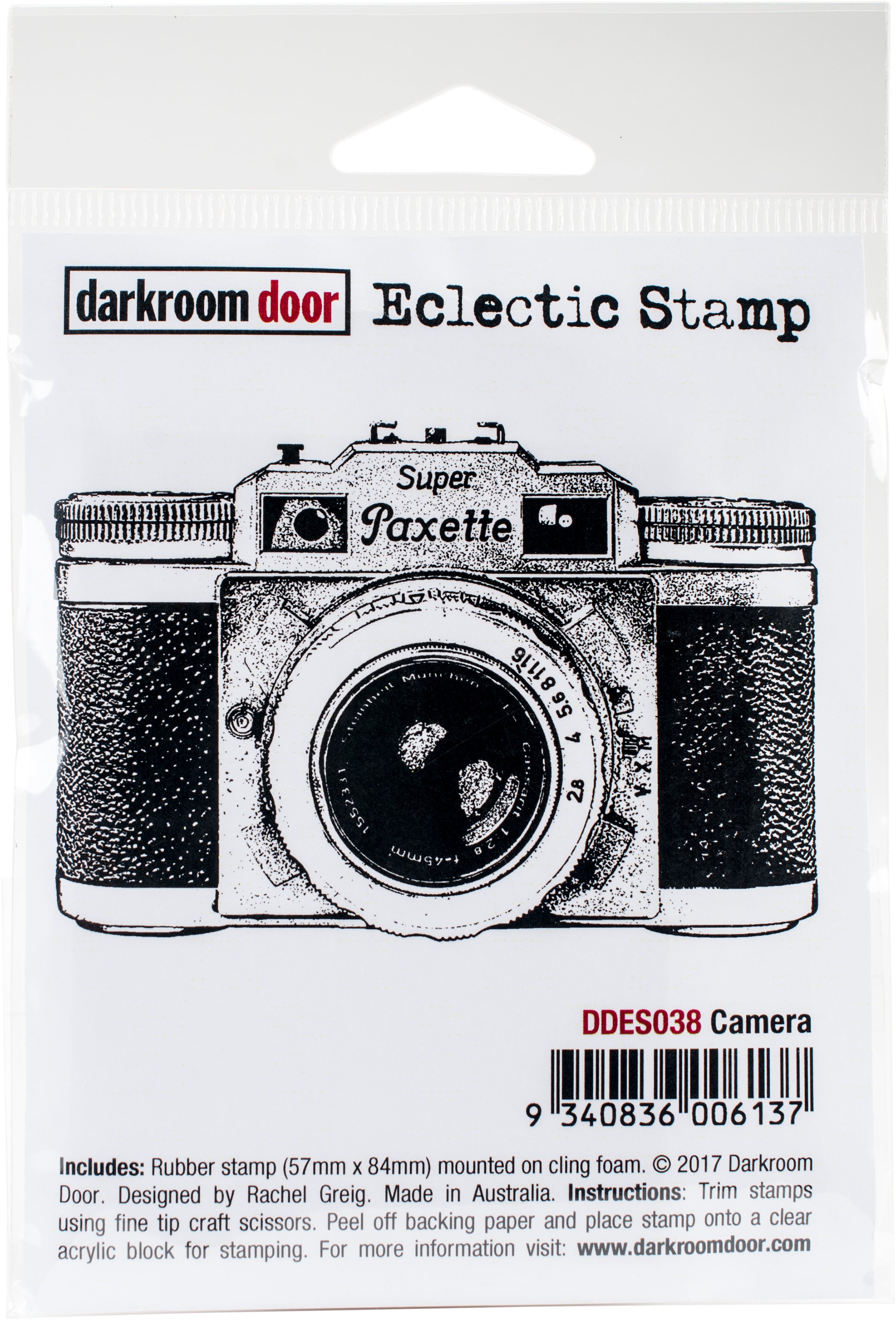 Darkroom Door Cling Stamp 3"X2" - Camera