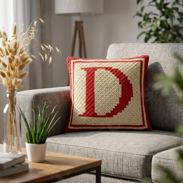 Letter D Name Pillow Cover CROCHET PATTERN
