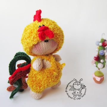 Pebble doll Rooster