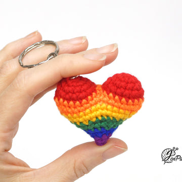 Rainbow Heart Keychain
