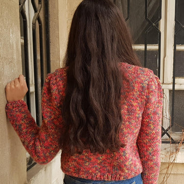 Puffed Butterfly Cropped Cardigan
