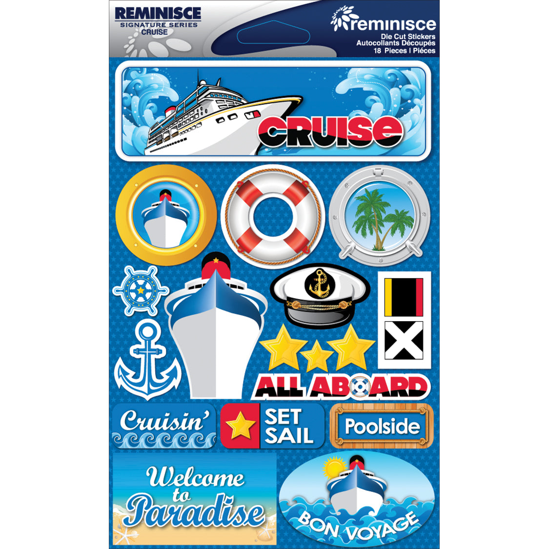 Reminisce Signature Series Dimensional Stickers 4.5"X6" - Cruise