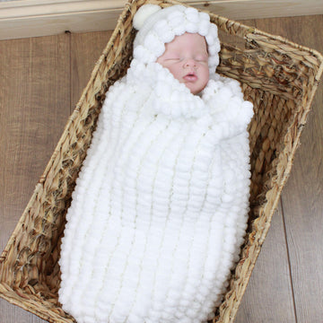 Knitting Pattern baby pompom cocoon  #203