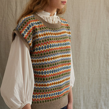 Miana Fairisle Tank Top - Slipover Knitting Pattern in Debbie Bliss Baby Cashmerino