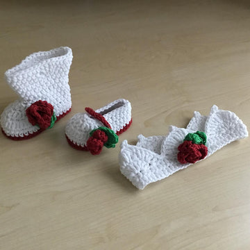 Baby Boot Bootie & Crown Set N 284