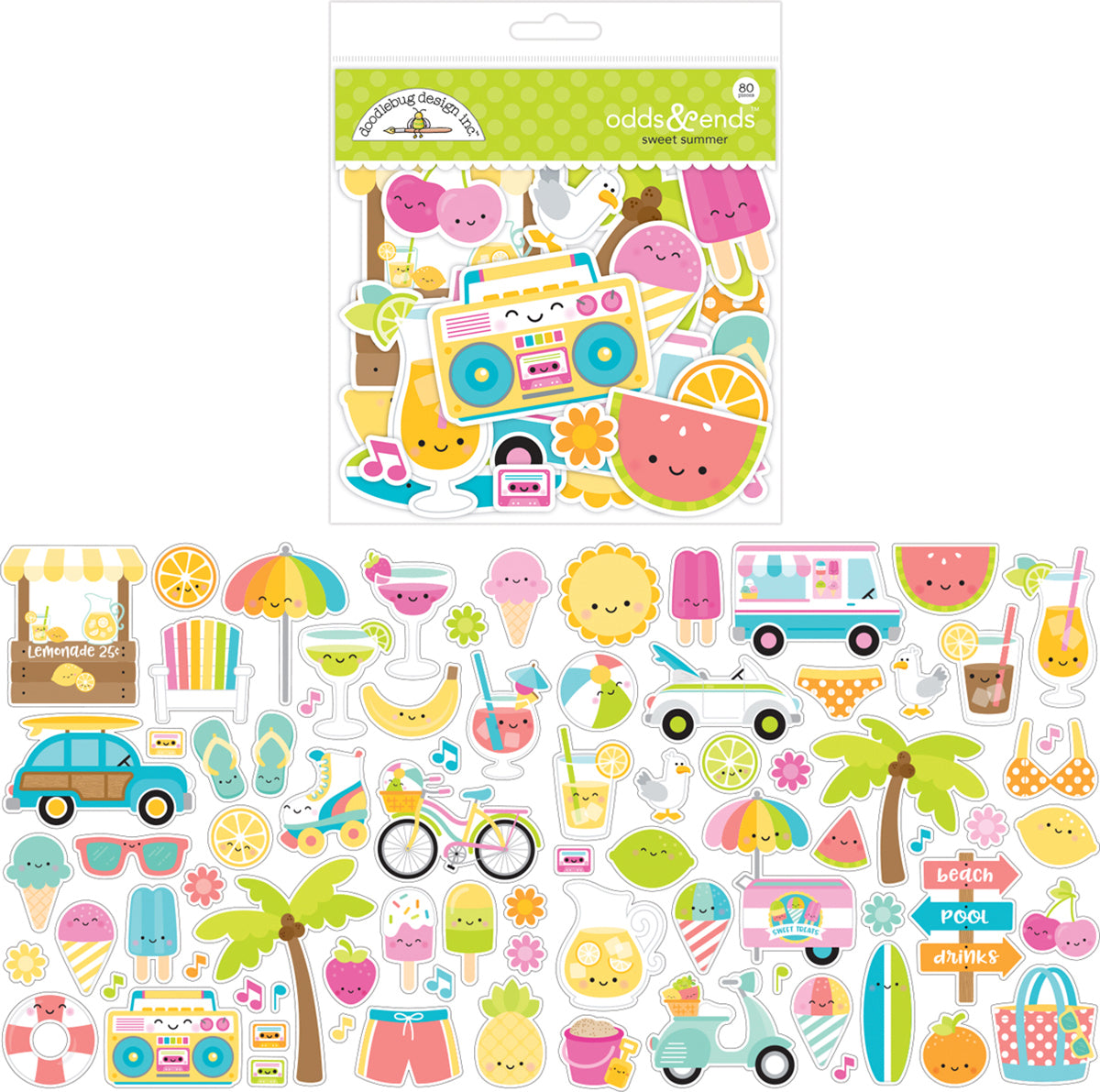 Doodlebug Odds & Ends Die-Cuts - Sweet Summer, 80/Pkg