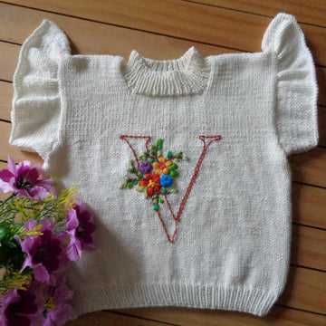 Floral Initial Baby Tee
