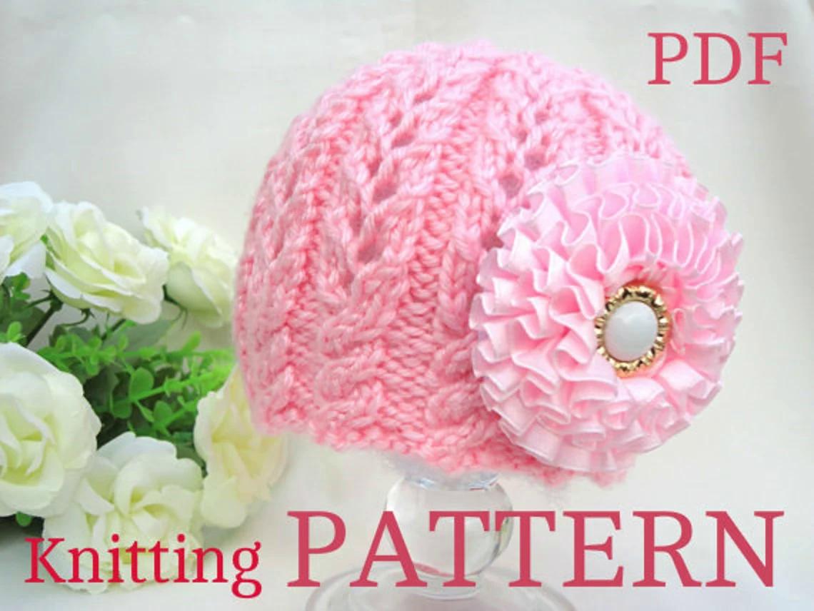 Knitting PATTERN Baby Beanie Baby Girl Cap