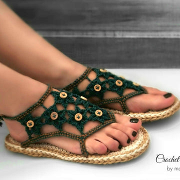Flower thongs with rope soles