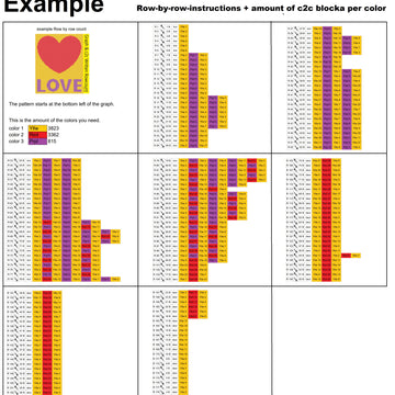 Orange Gradient Bargello C2C Pattern - Large Throw Blanket PDF with Graph + Row-by-Row count