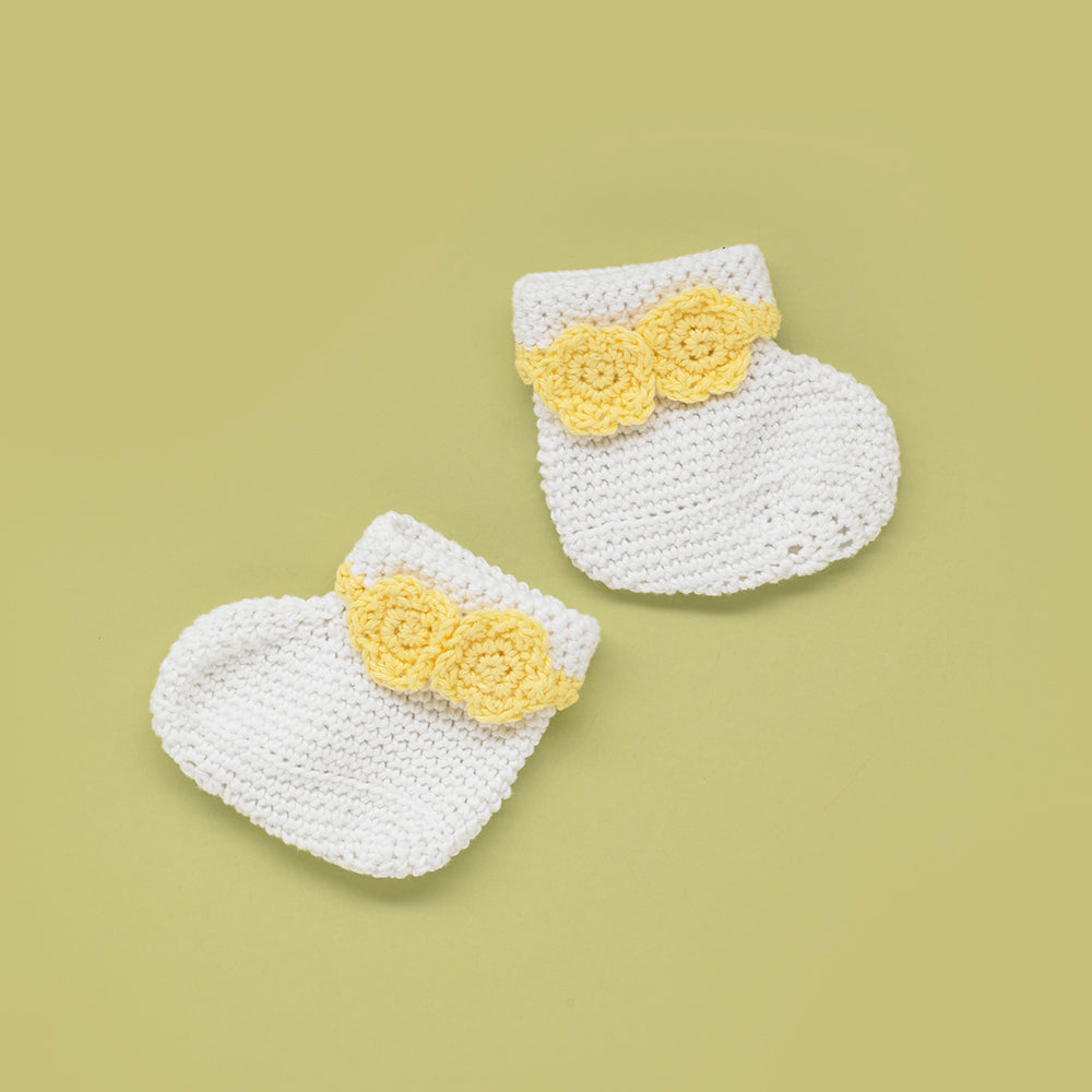Fledgling Floral Bootees - Free Crochet Pattern For Babies in Paintbox Yarns Cotton DK
