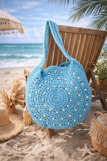 Crochet Beaded Round Bag