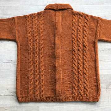 Roll Collar Jacket with Cables