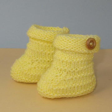 Easy Baby Stripey One Button Booties