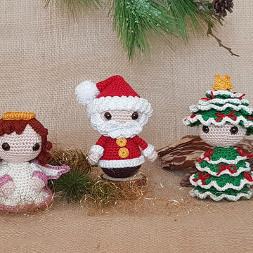 Santa, Christmas Tree & Angel