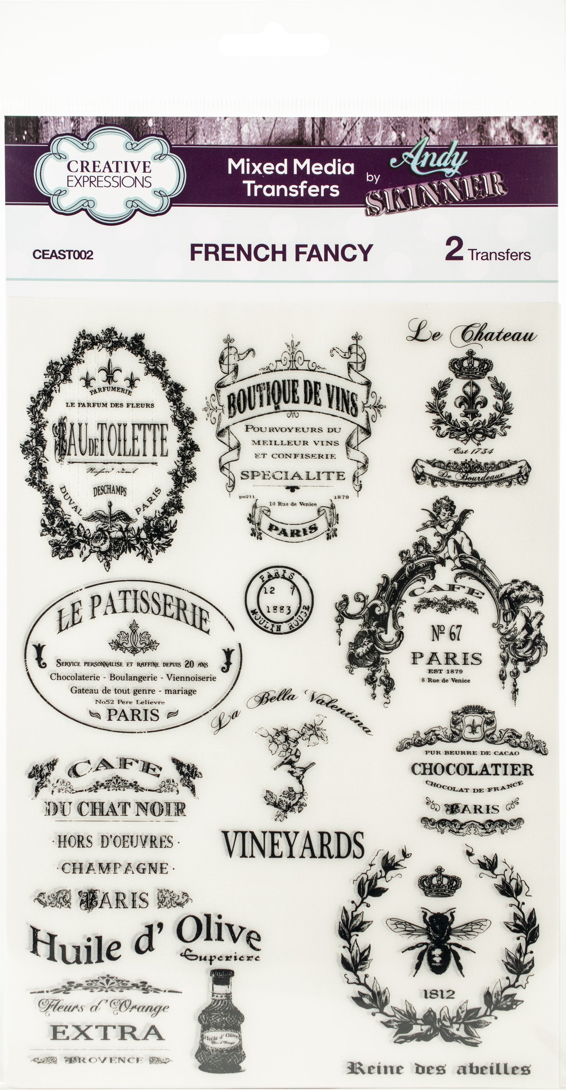 Creative Expressions Mixed Media Transfers By Andy Skinner - French Fancy