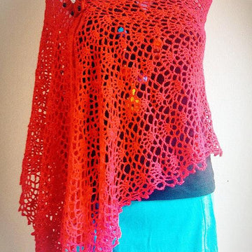 Red Claire Wrap Crochet Pattern