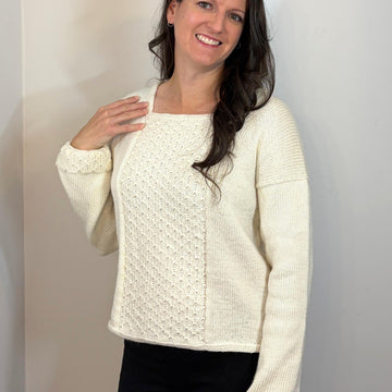 Machine Knit Diamond Canvas Sweater
