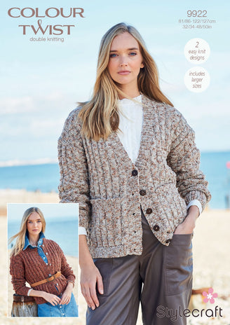 Cardigans in Stylecraft Colour Twist DK - 9922 - Downloadable PDF