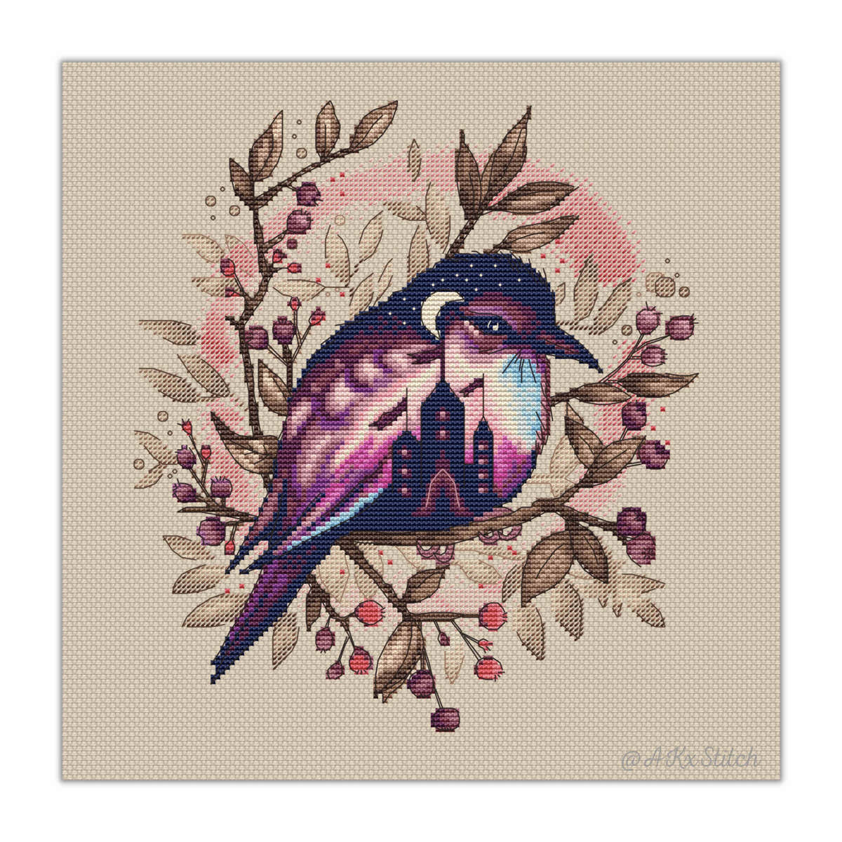 Twilight Bird Cross Stitch PDF Pattern