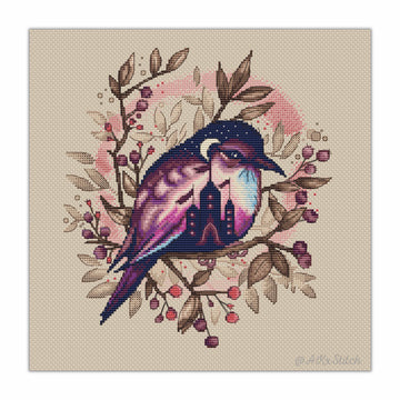 Twilight Bird Cross Stitch PDF Pattern