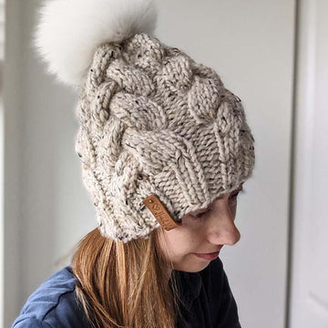 Super Bulky Oatmeal Cable Hat