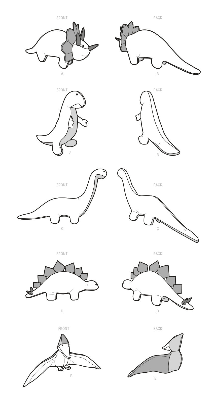 Simplicity Plush Dinosaurs by Andrea Schewe S9585 - Paper Pattern, Size One Size Only