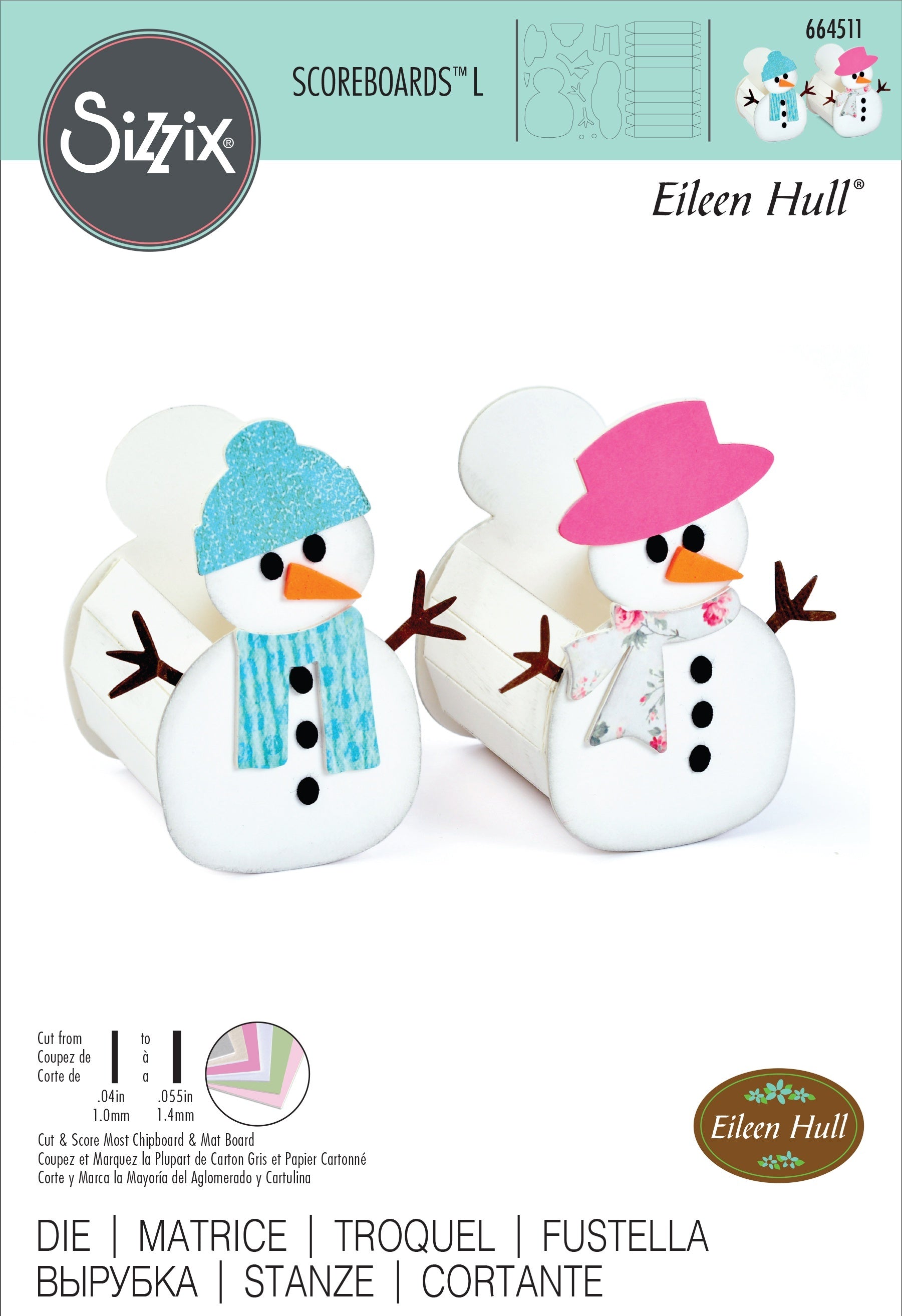 Sizzix ScoreBoards L Die by Eileen Hull - Box-Snowman