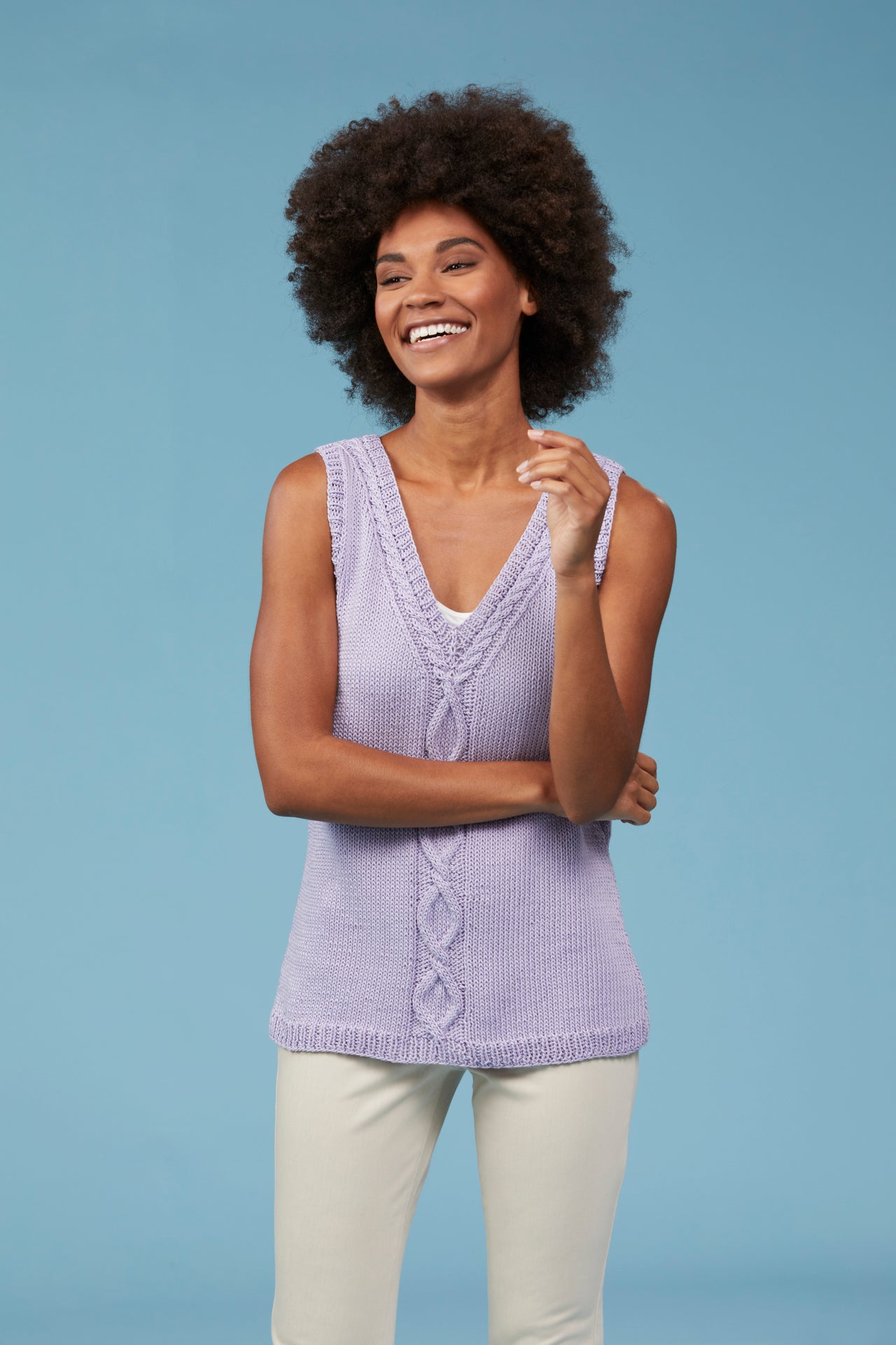 Castle Rock Tank - Slipover Knitting Pattern for Women in Tahki Yarns Cotton Classic by Tahki Yarns