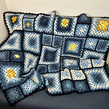 The Starry Night granny square blanket