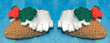 Christmas Pudding Baby Booties