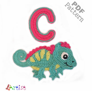 Crochet Animal Alphabet C Chameleon pattern