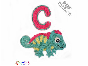 Crochet Animal Alphabet C Chameleon pattern