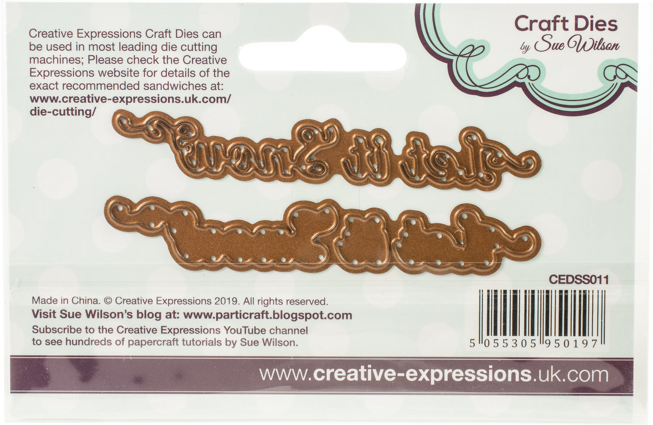 Creative Expressions Craft Dies By Sue Wilson - Festive Shadowed Sentiments-Let It Snow