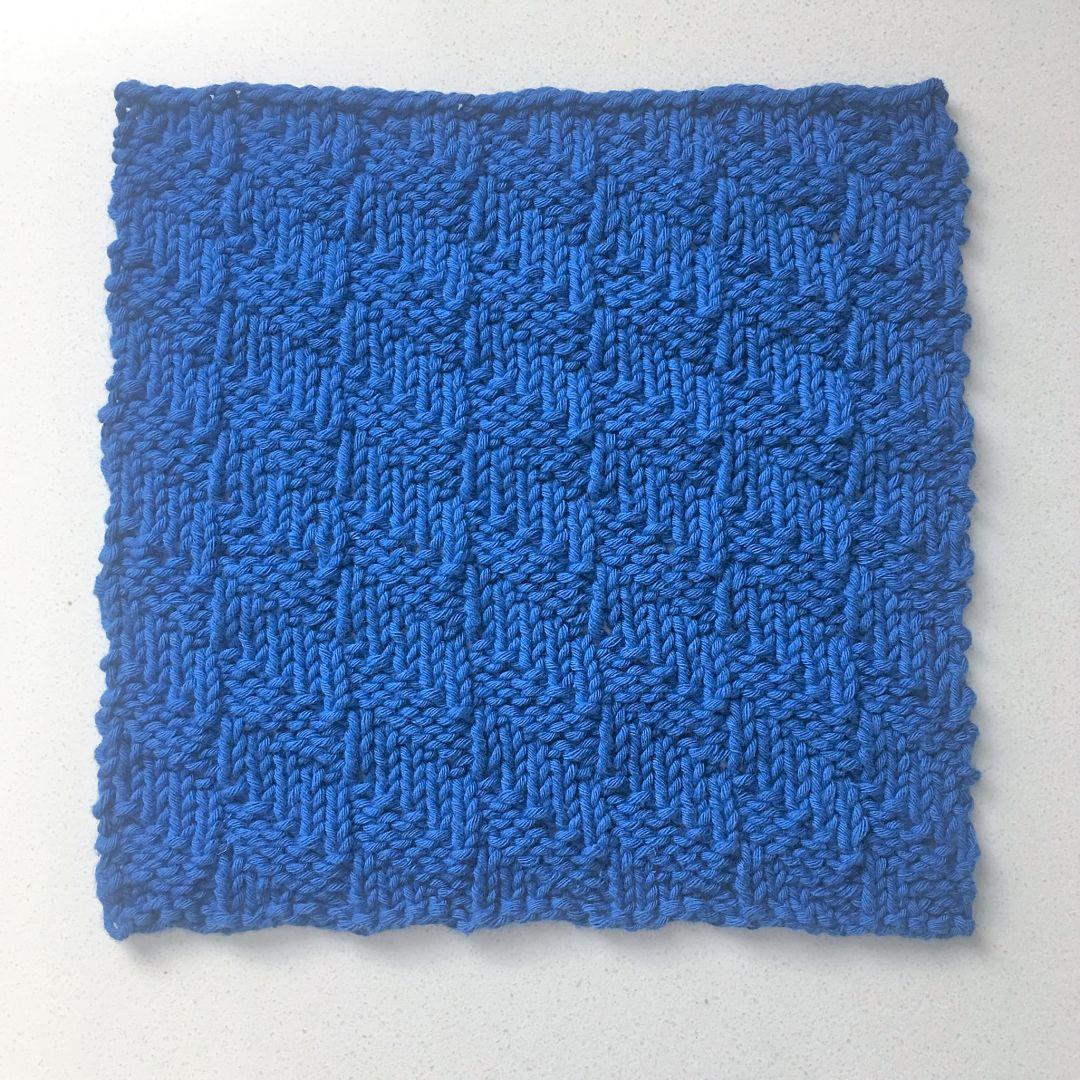 Diagonal Check Dishcloth