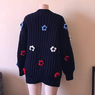Puff flower cardigan